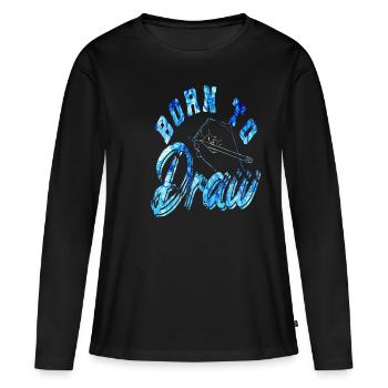 Dessin - T-shirt manches longues Premium bio Femme - noir - Devant - Julia (174cm)