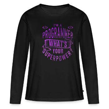 Programmer - Women's Premium Organic Long Sleeve Shirt - black - Front - Julia (174cm)