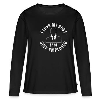 Indépendant - T-shirt manches longues Premium bio Femme - noir - Devant - Julia (174cm)