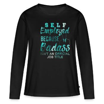 Indépendant - T-shirt manches longues Premium bio Femme - noir - Devant - Julia (174cm)