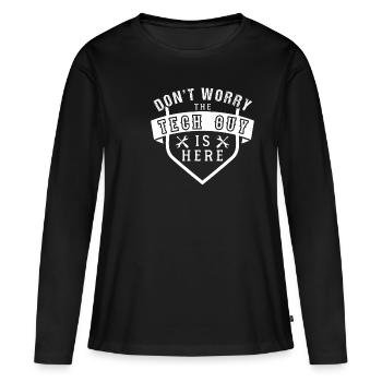 Techniciens - T-shirt manches longues Premium bio Femme - noir - Devant - Julia (174cm)