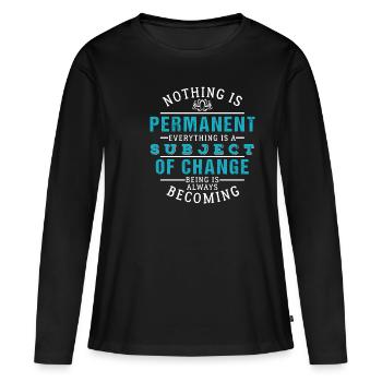Bouddhisme - T-shirt manches longues Premium bio Femme - noir - Devant - Julia (174cm)