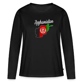 Afghanistan - T-shirt manches longues Premium bio Femme - noir - Devant - Julia (174cm)