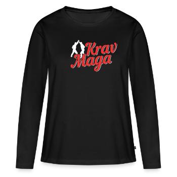 Krav Maga - Frauen Premium Bio Langarmshirt - Schwarz - Vorne - Julia (174cm)