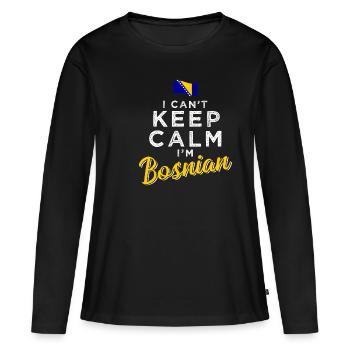 Bosnie-Herzégovine - T-shirt manches longues Premium bio Femme - noir - Devant - Julia (174cm)