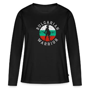 Bulgarie - T-shirt manches longues Premium bio Femme - noir - Devant - Julia (174cm)