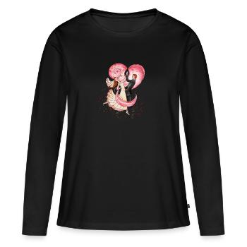 Couple de mariage de danse - T-shirt manches longues Premium bio Femme - noir - Devant - Julia (174cm)