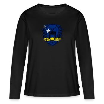 Curaçao - T-shirt manches longues Premium bio Femme - noir - Devant - Julia (174cm)