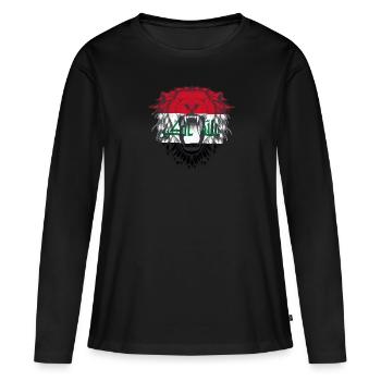 Irak - T-shirt manches longues Premium bio Femme - noir - Devant - Julia (174cm)