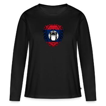 Laos - T-shirt manches longues Premium bio Femme - noir - Devant - Julia (174cm)