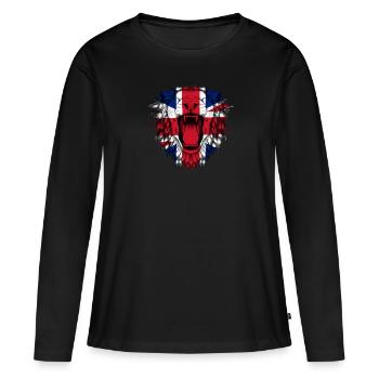 Großbritannien - Frauen Premium Bio Langarmshirt - Schwarz - Vorne - Julia (174cm)