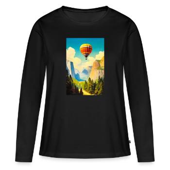 Yosemite Affiche de voyage - T-shirt manches longues Premium bio Femme - noir - Devant - Julia (174cm)
