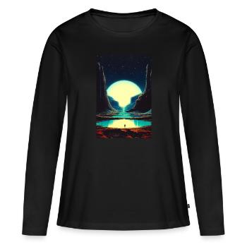 Jamais perdu avec toi - T-shirt manches longues Premium bio Femme - noir - Devant - Julia (174cm)