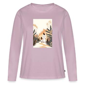 Komm Folge Mir, Kommunion Kunst, Jesus Christus, - Frauen Premium Bio Langarmshirt - Altrosa - Vorne - Julia (174cm)