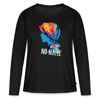 Freiheit der Vielfalt Tuch - Frauen Premium Bio Langarmshirt - Schwarz - Vorne - Julia (174cm)