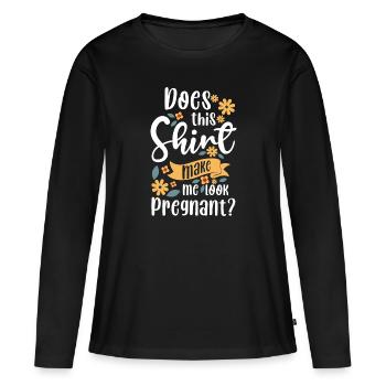 Schwangerschaft Liebe Werdende Mutter - Frauen Premium Bio Langarmshirt - Schwarz - Vorne - Julia (174cm)