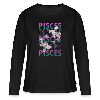 Horoscope du zodiaque Constellation du zodiaque - T-shirt manches longues Premium bio Femme - noir - Devant - Julia (174cm)