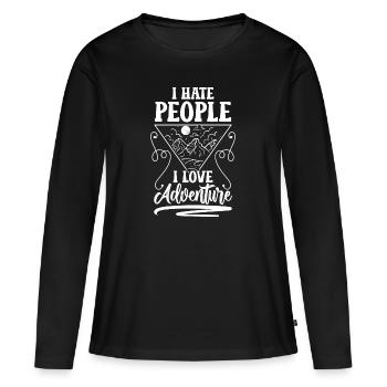 Sarcasm Crowd Aversion Common - Women's Premium Organic Long Sleeve Shirt - black - Front - Julia (174cm)