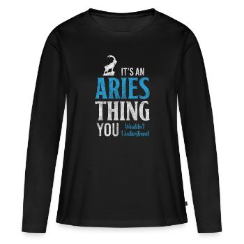 Horoscope Astrologie Superstition Fierté - T-shirt manches longues Premium bio Femme - noir - Devant - Julia (174cm)