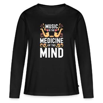 Musique Techno Chansons - T-shirt manches longues Premium bio Femme - noir - Devant - Julia (174cm)