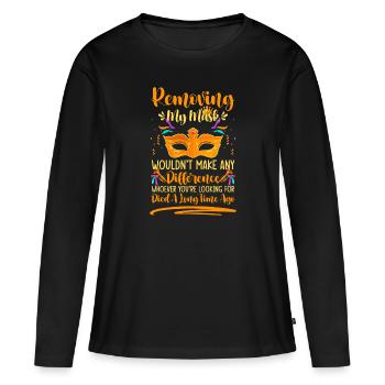 Disguise Party Parade Inconnu - T-shirt manches longues Premium bio Femme - noir - Devant - Julia (174cm)