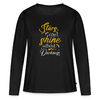 Étoile, Ciel, Espace, Ciel nocturne - T-shirt manches longues Premium bio Femme - noir - Devant - Julia (174cm)