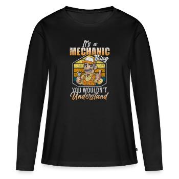 Car Workshop Hobbyist - Women's Premium Organic Long Sleeve Shirt - black - Front - Julia (174cm)
