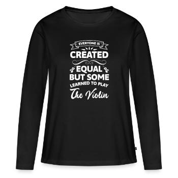 Violin, Instrument, Classical, String Instrument - Women's Premium Organic Long Sleeve Shirt - black - Front - Julia (174cm)