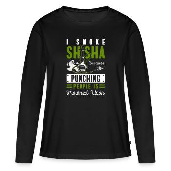 Fumée de narguilé Fumer turc - T-shirt manches longues Premium bio Femme - noir - Devant - Julia (174cm)
