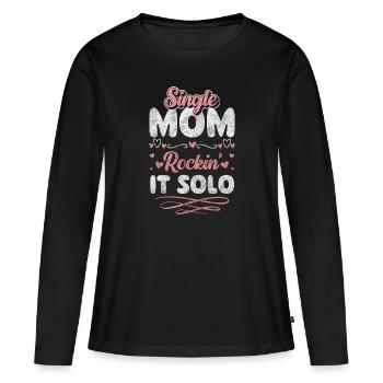 Offspring Solo Father's Day - Women's Premium Organic Long Sleeve Shirt - black - Front - Julia (174cm)