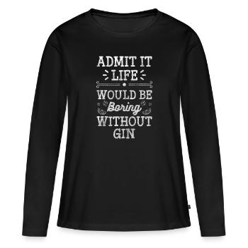 drinker drink long drink - Women's Premium Organic Long Sleeve Shirt - black - Front - Julia (174cm)