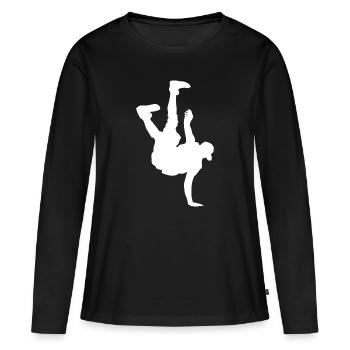 break dance - T-shirt manches longues Premium bio Femme - noir - Devant - Julia (174cm)