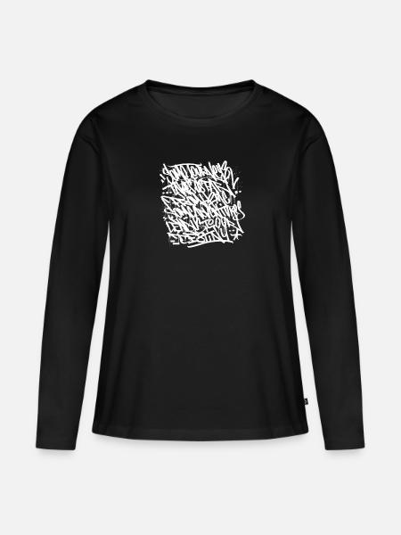 Graffiti Journey - Frauen Premium Bio Langarmshirt - Schwarz
