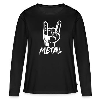 Metal - Frauen Premium Bio Langarmshirt - Schwarz - Vorne - Julia (174cm)