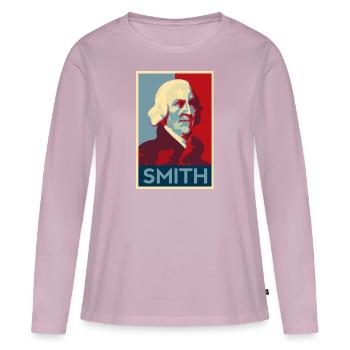Adam Smith Shirt - Women's Premium Organic Long Sleeve Shirt - dusky pink - Front - Julia (174cm)