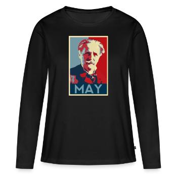Karl May - T-shirt manches longues Premium bio Femme - noir - Devant - Julia (174cm)