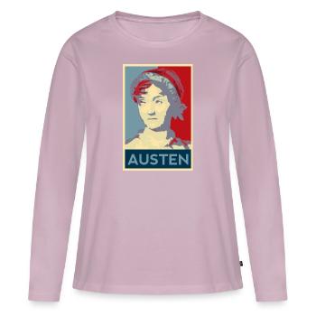 Jane Austen shirt - Women's Premium Organic Long Sleeve Shirt - dusky pink - Front - Julia (174cm)