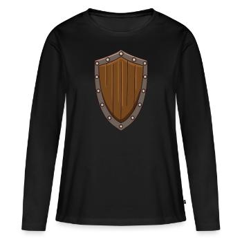 Heater Schild - Frauen Premium Bio Langarmshirt - Schwarz - Vorne - Julia (174cm)