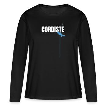 Cordiste - T-shirt manches longues Premium bio Femme - noir - Devant - Julia (174cm)