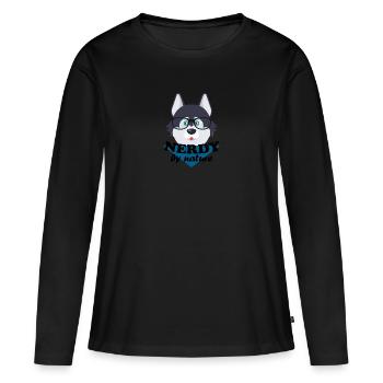 Nerdy Par Nature Husky - T-shirt manches longues Premium bio Femme - noir - Devant - Julia (174cm)