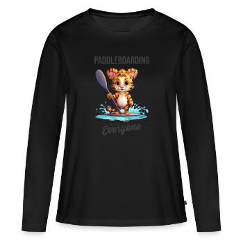 Paddleboarding is for Everyone - Women's Premium Organic Long Sleeve Shirt - black - Front - Julia (174cm)