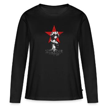 Resistance roots - T-shirt manches longues Premium bio Femme - noir - Devant - Julia (174cm)