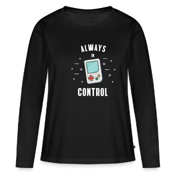 Gamer Retro Computer PC Nerd Gaming nerd geek play - Frauen Premium Bio Langarmshirt - Schwarz - Vorne - Julia (174cm)
