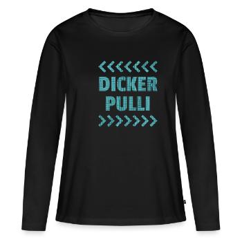 DICKER PULLI - Frauen Premium Bio Langarmshirt - Schwarz - Vorne - Julia (174cm)