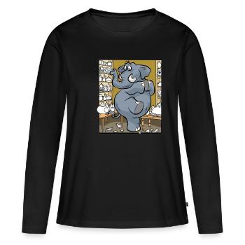 Eléphant maladroit dans le magasin de porcelaine Maladroit - T-shirt manches longues Premium bio Femme - noir - Devant - Julia (174cm)
