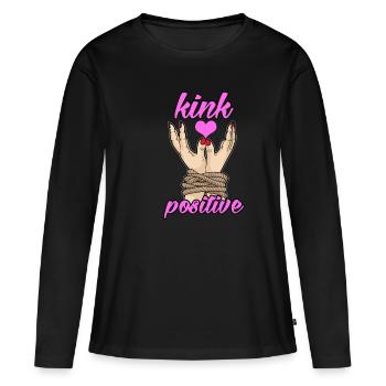 KINK POSITIVE BDSM Bondage fesseln versaut fetisch - Frauen Premium Bio Langarmshirt - Schwarz - Vorne - Julia (174cm)