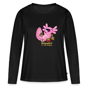 Snaxolotl oublié - embardement axolotl - T-shirt manches longues Premium bio Femme - noir - Devant - Julia (174cm)