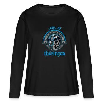 Fils de Thuringe - T-shirt manches longues Premium bio Femme - noir - Devant - Julia (174cm)