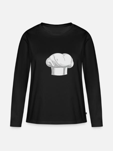Koch - Kochmütze - Frauen Premium Bio Langarmshirt - Schwarz