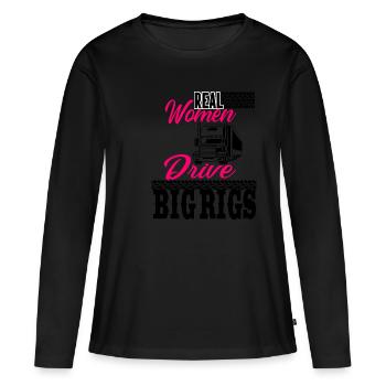 Camionneur, camionneur, camionneur - T-shirt manches longues Premium bio Femme - noir - Devant - Julia (174cm)